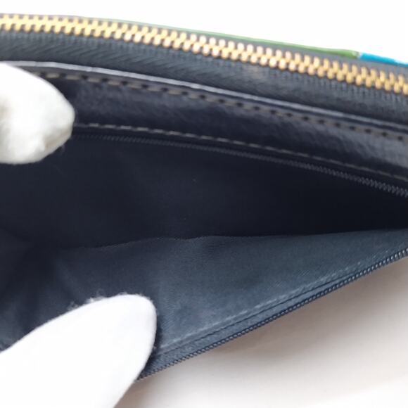 Fossil Patchwork Multicolor Leather Zip Around Credit Card Wallet - Picture 11 of 16